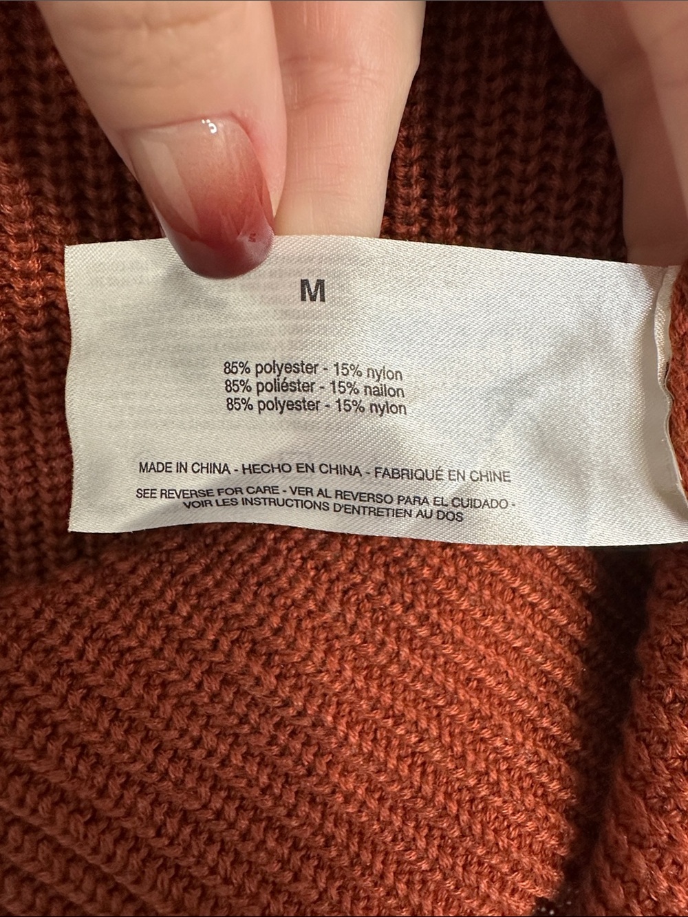 Jessica Simpson Ribbed Crewneck Sweater - Rust Orange - Picture 3 of 6